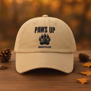 Paw Print Baseball Cap: Cotton Twill Hat for Dog Moms & Dads