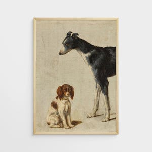 Vintage Greyhound Spaniel Druck: Antike Hundekunst Wanddekoration