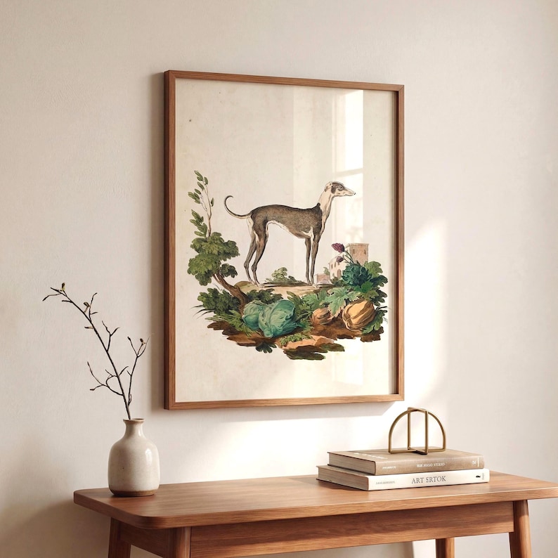 Greyhound Art Print - Vintage Dog Portrait Wall Art image 7
