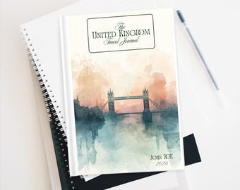 Diario de viaje por el Reino Unido / Cuaderno de acuarelas del Tower Bridge, diario personalizado