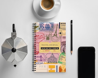Diario de viaje de sellos y mapas