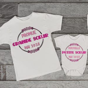 Personalized Brother and Sister Matching Outfits New Little Sister Bodysuit Promoted to Big Brother Promoted to Big Sister Bodysuit