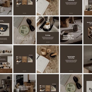 12 Minimal Aesthetic Instagram Posts, Editable Canva Template, Neutral Tones, Modern Aesthetic, Social Media