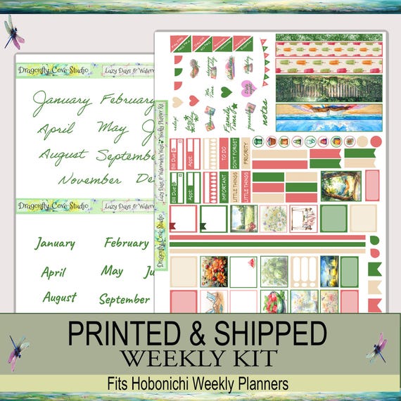 Hobonichi Weekly Planner Stickers Kit | Lazy Days & Watermelon Ways | Printed, Shipped