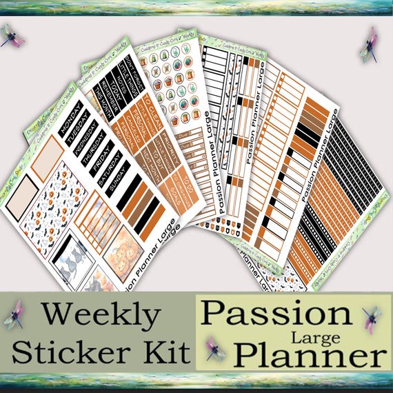 Passion Planner Large | Weekly Kit | Printable Cauldrons & Candy Corn Stickers for Cricut, Silhouette, PDF Cutting