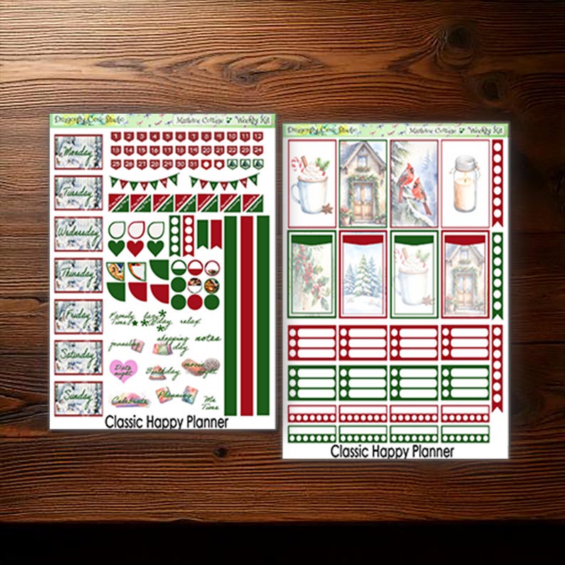 Mistletoe Cottage Planner Stickers | Classic Happy Planner Weekly Kit ...