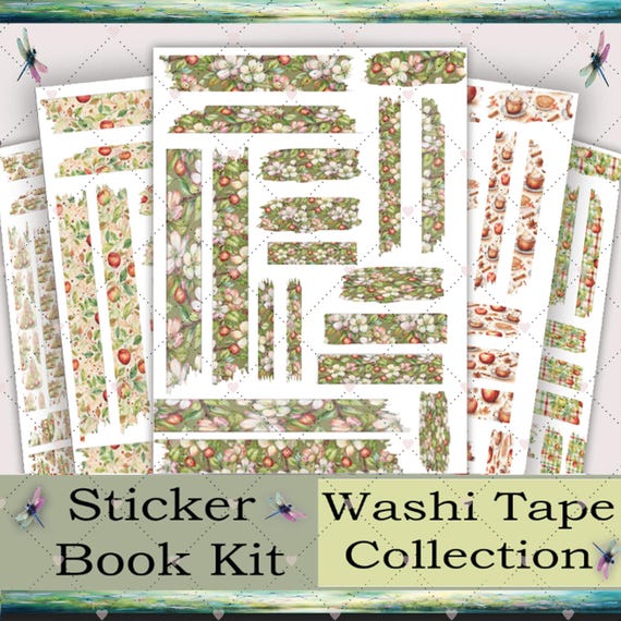 Notability Digital Washi Tape – Apple Orchard Theme | Cute Planner Stickers | Farmhouse-Themed Scrapbooking Supplies