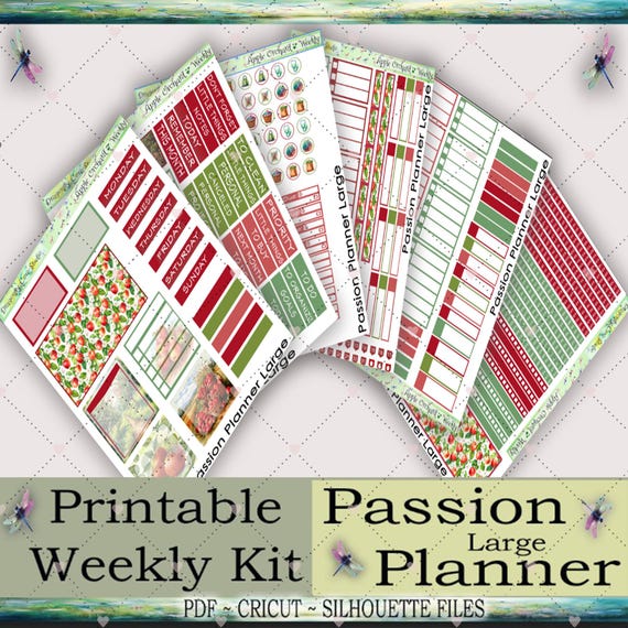Passion Planner Large | Weekly Kit | Printable Apple Orchard  Stickers for Cricut, Silhouette & PDF Cutting