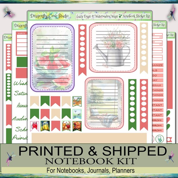Notebook Stickers – Digital Lazy Days & Watermelon Ways Sticker Kit for Goodnotes, Notability