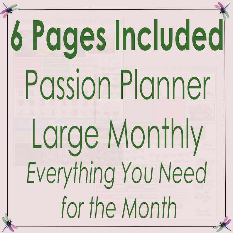 Passion Planner Large | Monthly Kit | Digital | Lazy Days & Watermelon ...