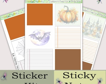Sticky Notes – Printable Planner Cauldrons & Candy Corn Stickers for Cricut, Silhouette, PDF
