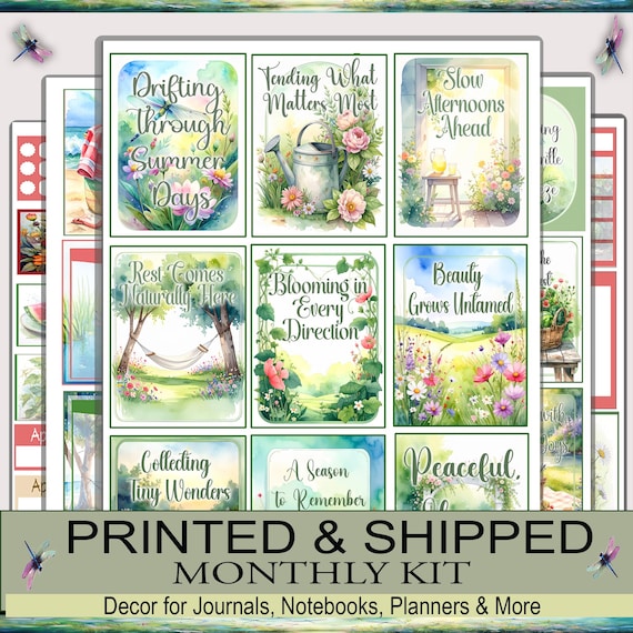 Monthly Stickers Kit | Cottagecore Lazy Days & Watermelon Ways | Printed, Shipped