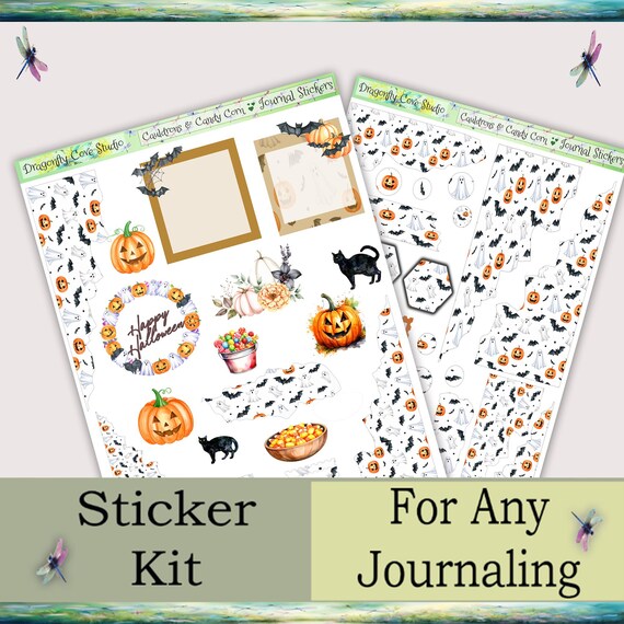 Journal Stickers – Digital Cauldrons & Candy Corn Sticker Kit for NOTABILITY