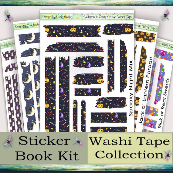 Cauldrons & Candy Corn Digital Washi Tape: Notability Planner Stickers