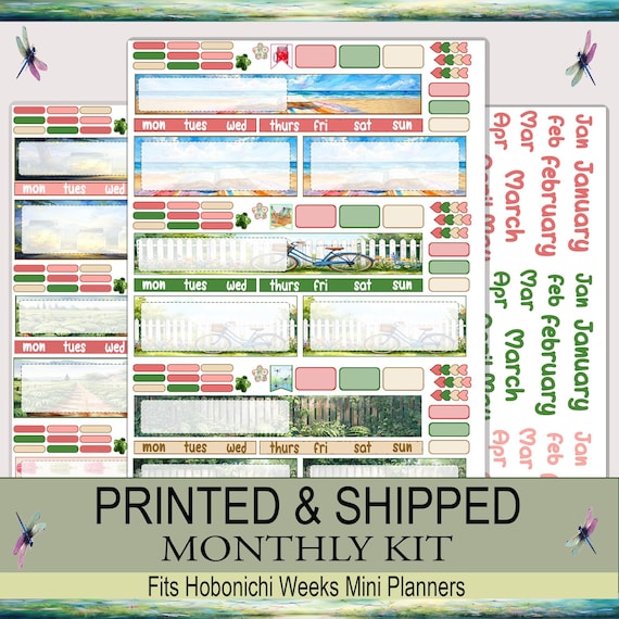 Hobonichi Weeks Mini Monthly Planner Stickers Kit | Lazy Days & Watermelon Ways | Cottagecore | Printed, Shipped