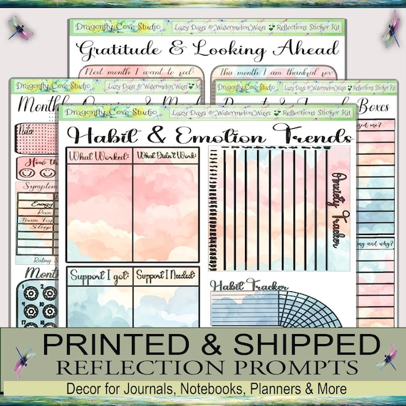 Reflections Monthly Stickers Kit | Cottagecore Lazy Days & Watermelon Ways | Printed, Shipped