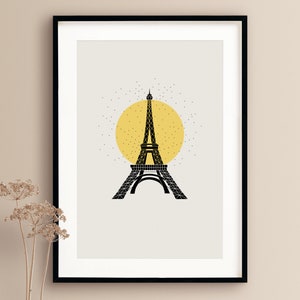 Eiffel Tower Print Affiche Tour Eiffel Paris Print Soleil Francophile Birthday Gift French Art French Print Francophile Housewarming Gift