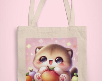 Pet lover gift, cat lover gift, Adorable Kitty Design, Perfect Gift for Cat Moms and Pet Owners, tote bag canvas, gift for her