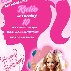 Barbie Animated Birthday Invitation Template- Barbie birthday invitation- Barbie theme birthday card - Barbie birthday invitation video
