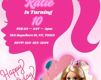 Animated Barbie Birthday Invitation: Pink Glam Party (MP4 Digital