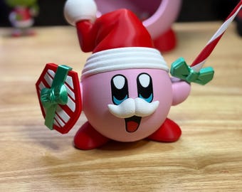 Santa Kirby - Fan Art 3D-Printed – Holiday Edition (Red or Green Hat)