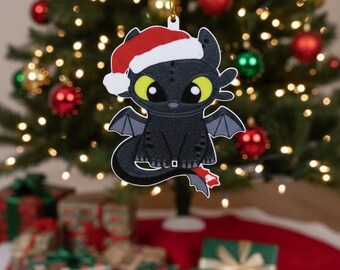 Two-Sided Fan Inspired - Toothless Christmas Ornament 3D Printed | How to Train Your Dragon Holiday Ornament |