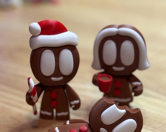 Custom Gingerbread Figures 3D Printed | Christmas Gingerbread Decor | Holiday Desk Toy | Funny Gingerbread Man | Stocking Stuffer Gift