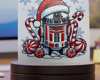 R2-D2 Christmas 3D Wall Fan-Art | Star Wars Holiday Decor | Hueforge 3D Print | Sci-Fi Christmas Gift | Geek Art