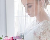 Soft Drop Veil Blusher Wedding Veil | Veil with Blusher | Ivory Wedding Veil