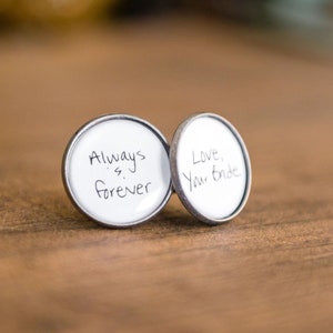 Groom Cufflinks, Customized with Your Handwritten Message
