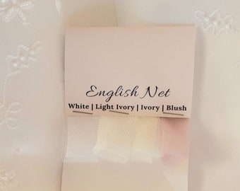 Wedding Veil Swatch, Fabric Swatch, Sample, English Net