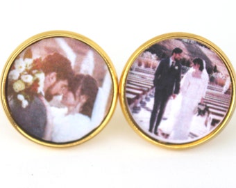 Personalized Photo Cufflinks, Gift for Groom, Anniversary Present, Ready to Ship