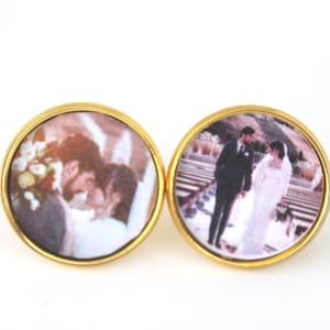 Personalized Photo Cufflinks, Gift for Groom, Anniversary Present, Ready to Ship