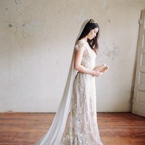 Cathedral Wedding Veil, Soft Wedding Veil, Silk Chiffon Veil
