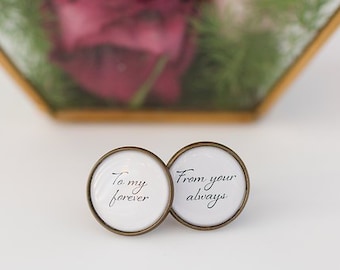 To My Forever From Your Always, Groom Wedding Cuff Links, Anniversary gift for Men