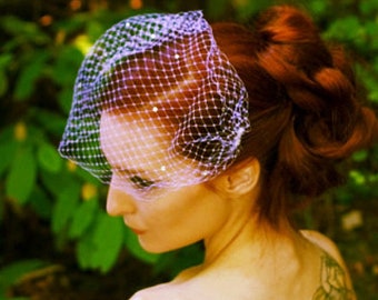 Crystal Birdcage Wedding Veil, Russian Net, Polka Dot Veil