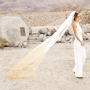 Ombre Wedding Veil, Alternative Wedding Veil, Gold Veil, Colored Veil