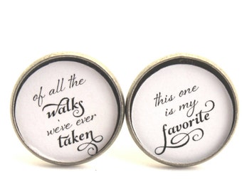 Father of the Bride Gift, Custom Wedding Cufflinks, Of All the Walks We've Ever Taken