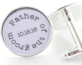 Personalized Father of the Groom Cufflinks: Wedding Bridal Party Gift