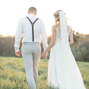 Beautiful soft English net veil in cathedral length