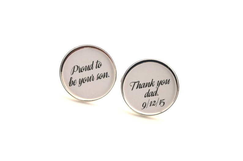 Father of the Groom Gift, Wedding Cufflinks, Gift From Bride, Proud to Be Your Son, Personalized image 7