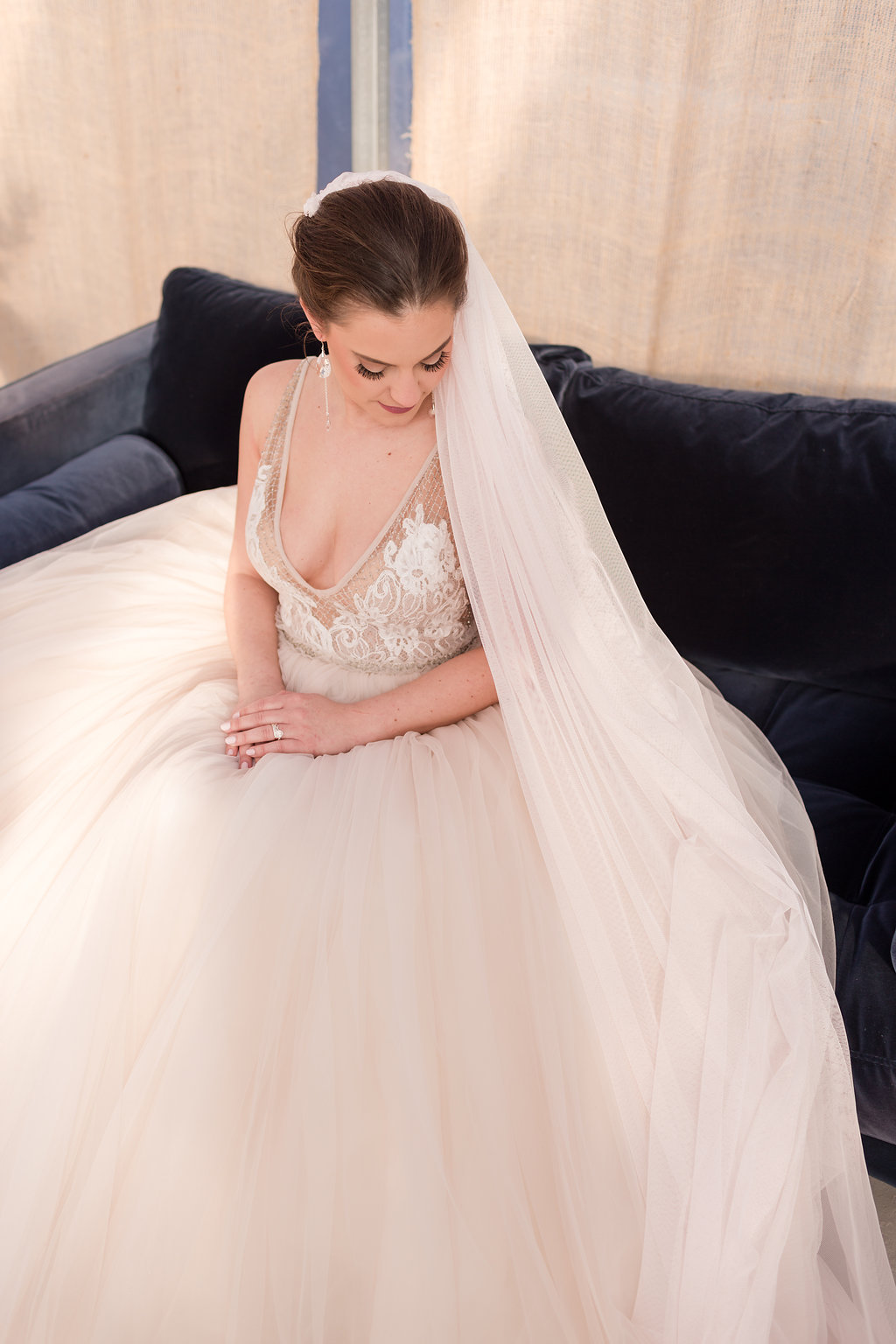 Blush pink English Net wedding veil Blush Pink Wedding Veil: Soft Bridal Illusion Tulle, Raw  main image 4