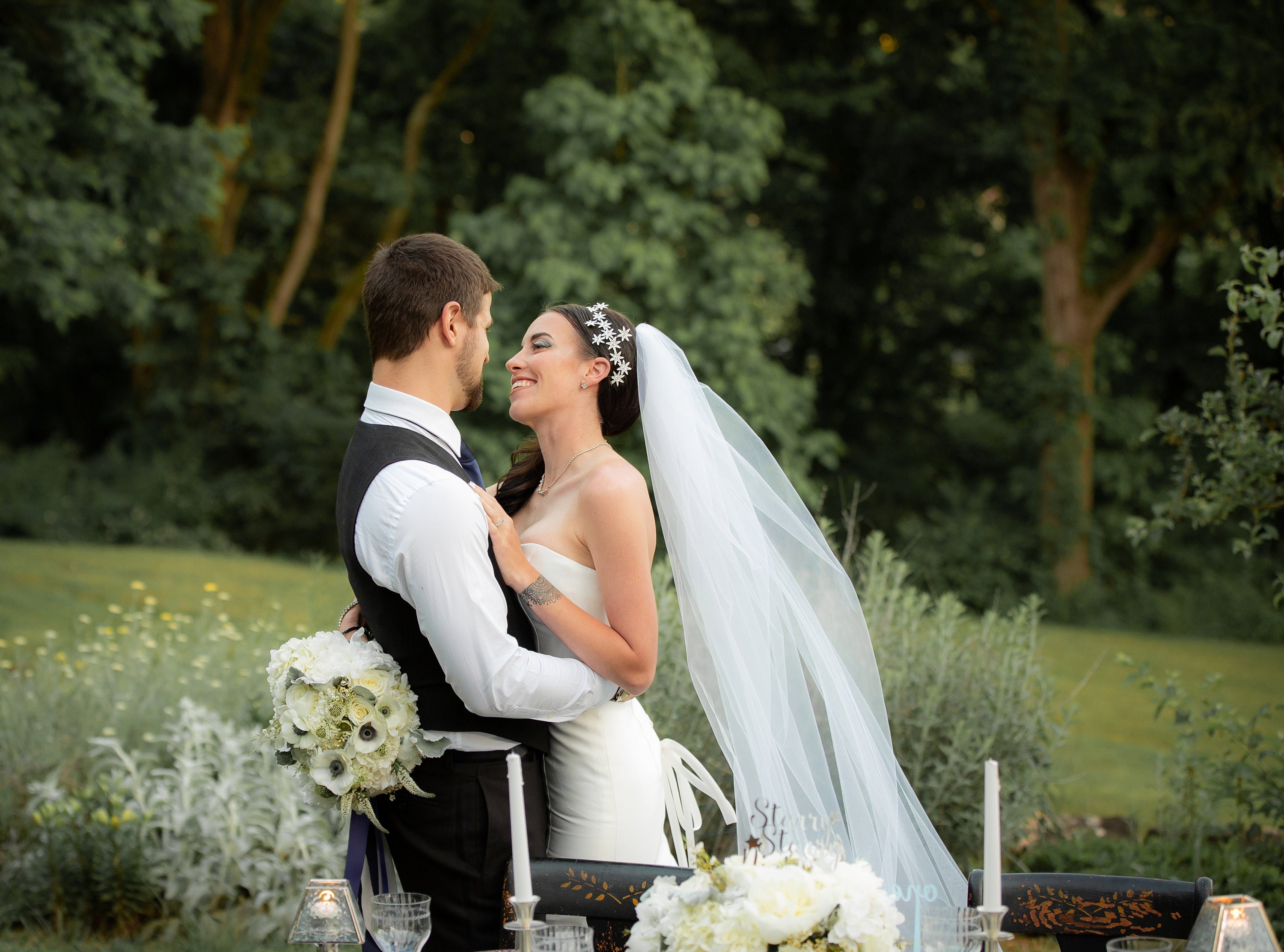 Wide Cathedral Wedding Veil, Full wedding Veil