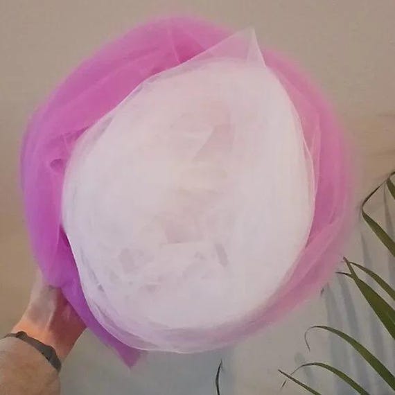 Fuchsia Ombre Wedding Veil: 108