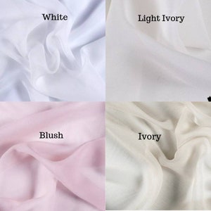 Silk Chiffon Wedding Veil White Light Ivory Ivory or Blush - Etsy