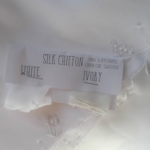 Échantillon de voile de mariage en mousseline de soie, échantillon de tissu