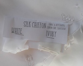 Silk Chiffon Wedding Veil Swatch, Fabric Swatch