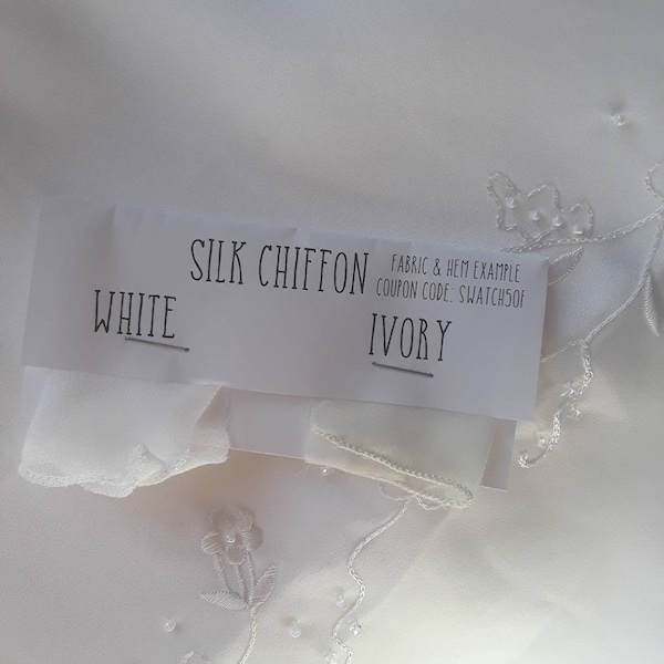 Silk Chiffon Wedding Veil Swatch, Fabric Swatch