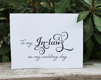 Card for In Laws, Wedding Card, In Laws, Printable Card, On My Wedding Day Card, Wedding Thank You, Wedding, Printable Wedding, DIY Wedding