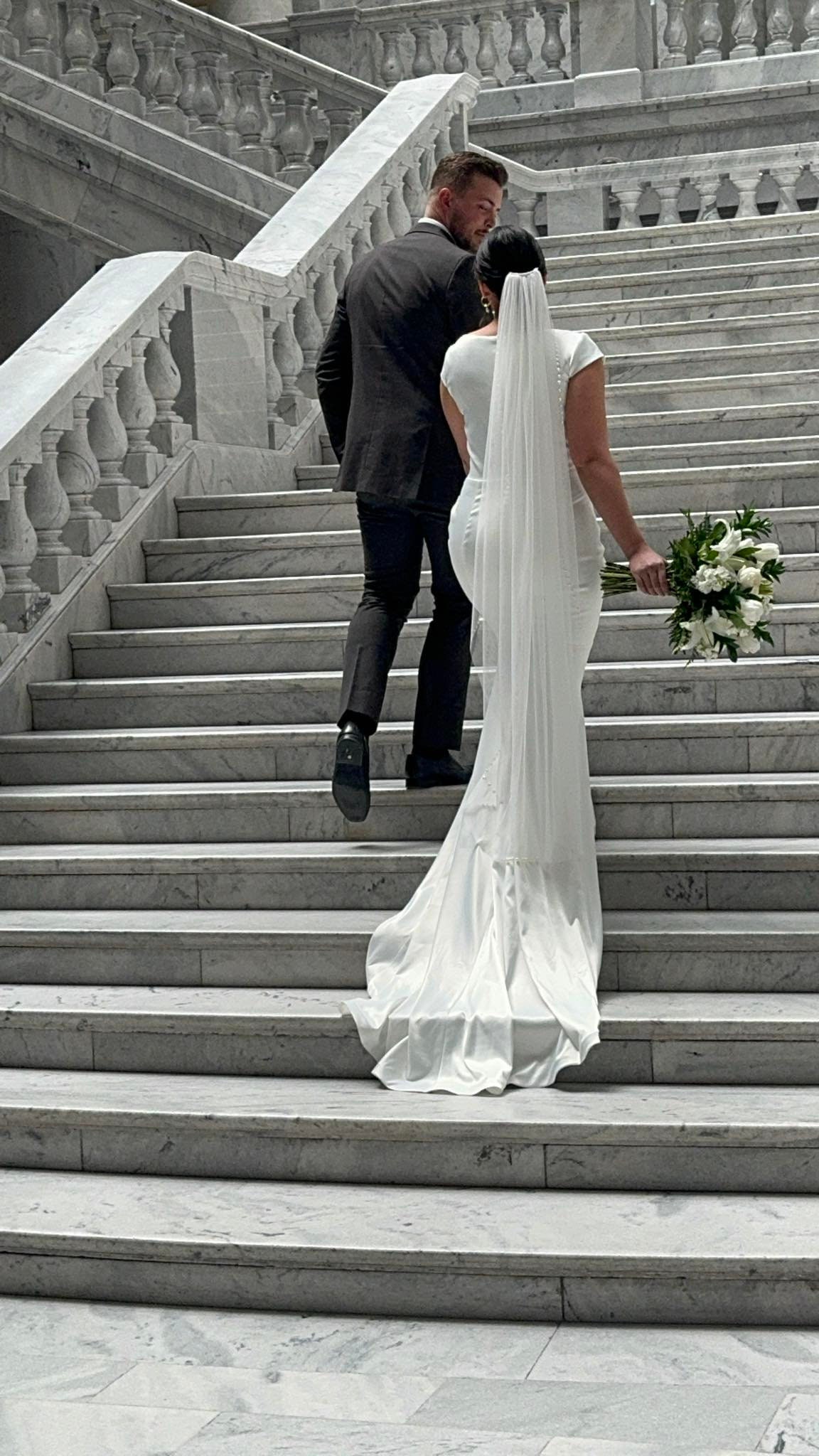 Minimalist Pearl Wedding Veil on Soft English Net Tulle White Or Ivory BRIDE Minimalist Pearl Wedding Veil on Soft English Net Tulle - Etsy main image 3